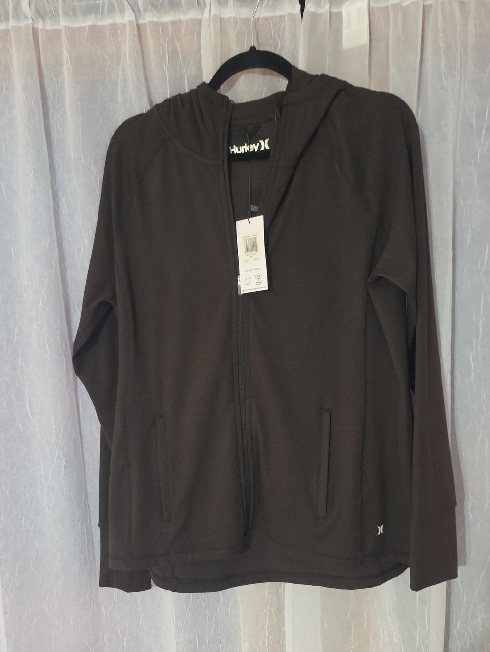 Hurley Womens Black Full-Zip Hooded Jacket